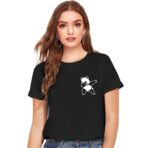 Cotton Regular Fit Printed Round Neck T-Shirt For Women