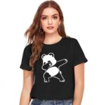 Cotton Regular Fit Printed Round Neck T-Shirt For Women