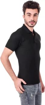 One-H Men's Polo Neck Short Sleeve Casual Tshirt Combo of Maroon, Black colors (Pack of 2) - Image 4