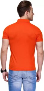 One-H Men's Polo Neck Short Sleeve Casual Tshirt Combo of Dark Blue, Red, Orange colors (Pack of 3) - Image 2