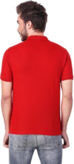 One-H Men's Polo Neck Short Sleeve Casual Tshirt Red color (Pack of 1) - Image 2
